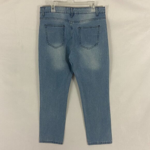 Misslook Women's Floral Jeans Straight Leg Size XL (33 x 31) High Rise NWT - Picture 5 of 9